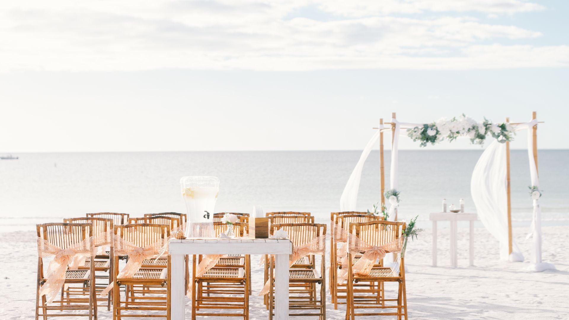 beach wedding wooden chairs padre island mustang island corpus christi