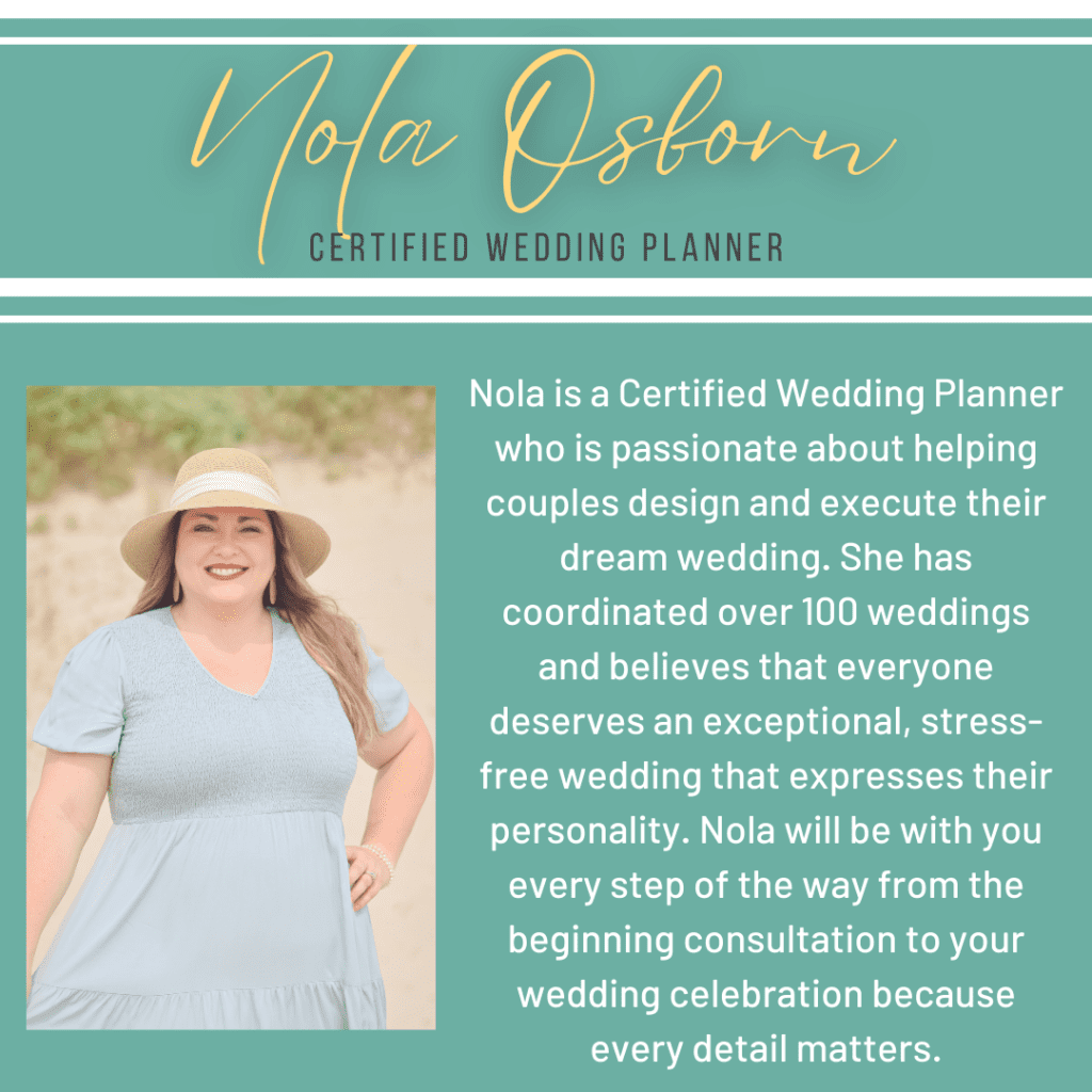 Nola Osborn certified wedding planner corpus christi texas beach weddings