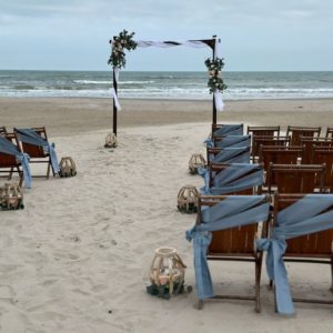 dusty blue beach wedding