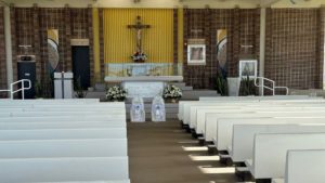 st andrews open air catholic church coastal wedding