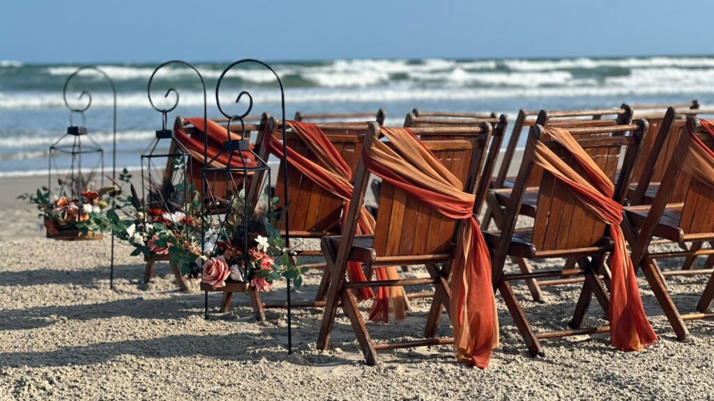 fall beach wedding burnt orange boho